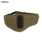 Canvas and Leather Pistol Revolver Holster Belt Carry Handgun Holder