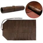 Τσάντα ρολού μαχαιριών σεφ 12 αυλακώσεις δέρμα αδιάβροχη τσάντα αποθήκευσης λεπίδων σκευών κουζινών